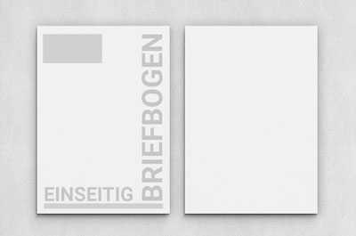 Briefpapier einseitig bedruckt